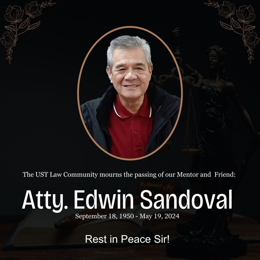 In Loving Memory of Atty. Edwin Sandoval | UST Civil Law